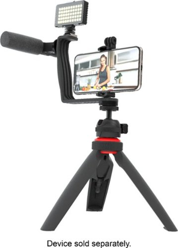 Digipower - Content Maker Essential Vlogging Kit with light, microphone, tripod, and remote. - Black
