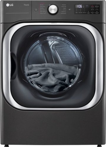 LG - 9.0 Cu. Ft. Stackable Smart Gas Dryer with Steam and Built-In Intelligence - Black Steel