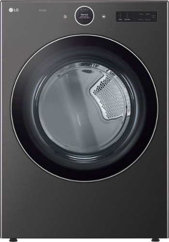 LG - 7.4 Cu. Ft. Stackable Smart Electric Dryer with TurboSteam - Black Steel
