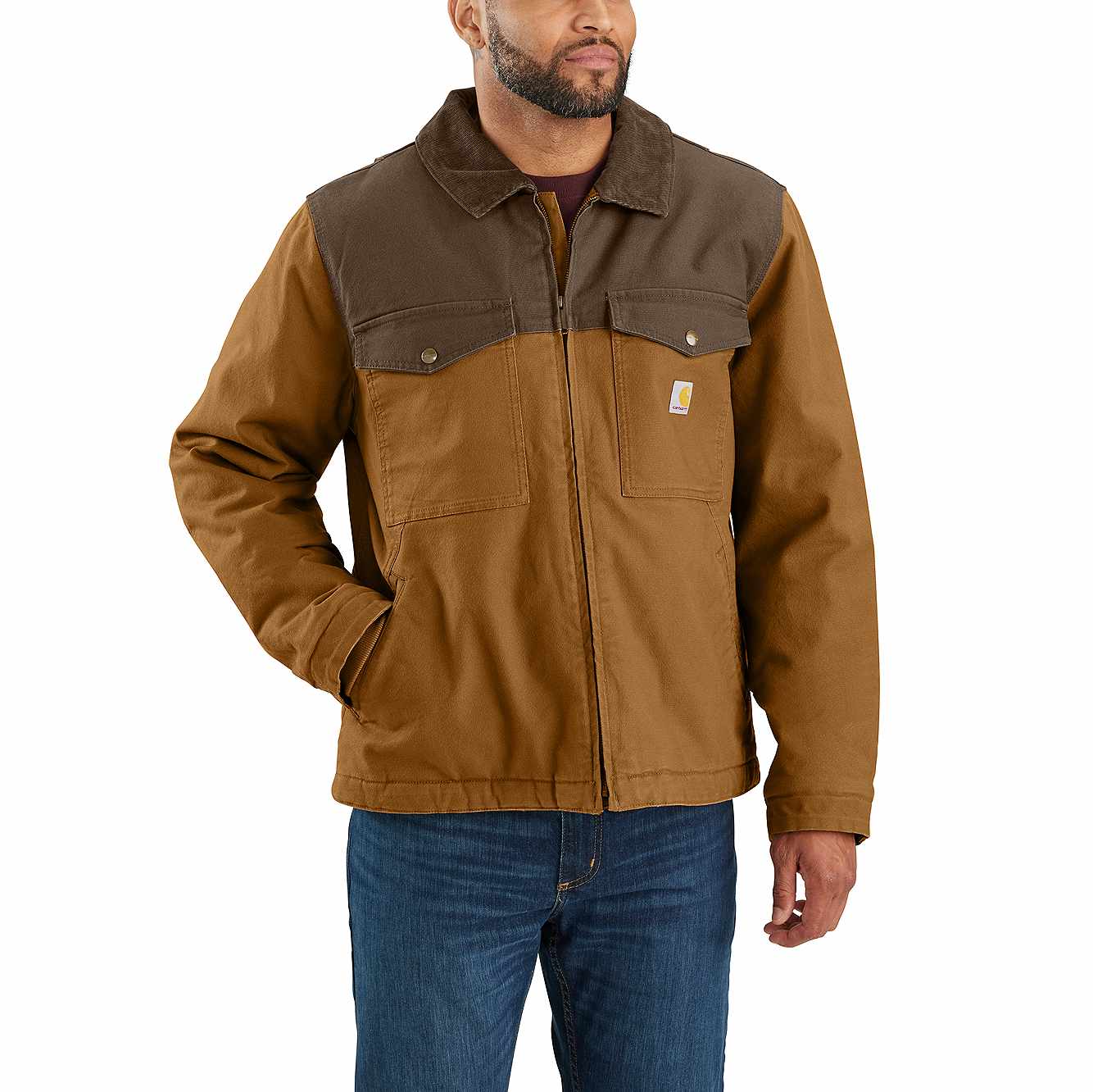 Carhartt Men's Montana Rugged Flex Relaxed Fit Duck Insulated Jacket - 2 Warmer Rating | BrownCoffee | 2XL