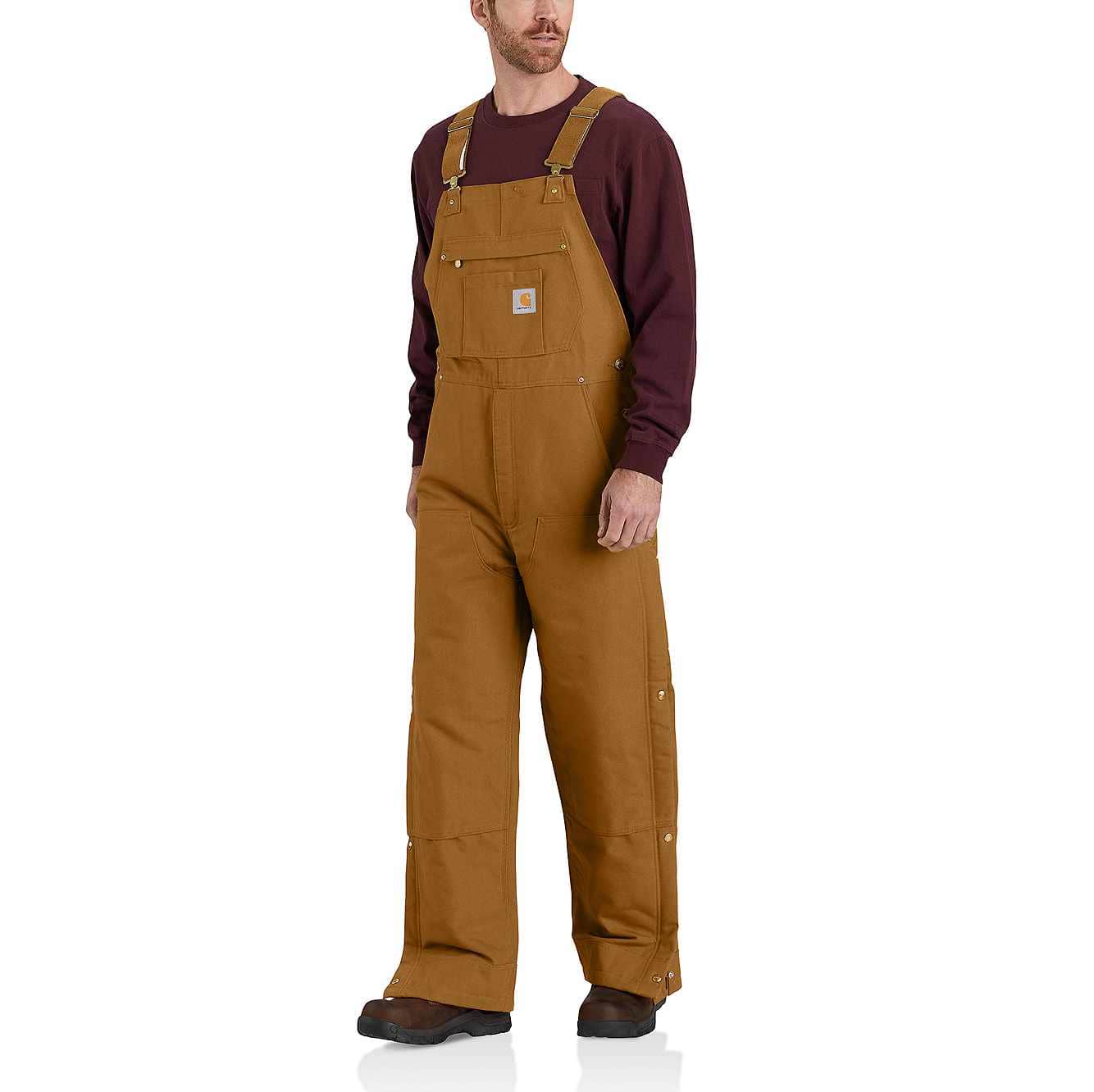 Carhartt Men's Firm Duck Insulated Bib Overall | Brown | L