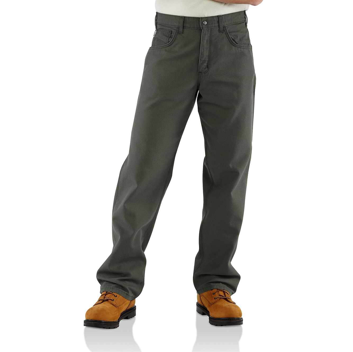 Carhartt Men's Flame-Resistant Midweight Canvas Pant-Loose Fit | Moss | 34W 30L