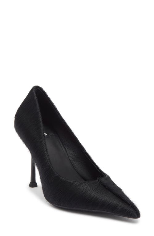 Jeffrey Campbell Genuine Calf Hair Pointed Toe Pump in Black Longhair at Nordstrom, Size 5