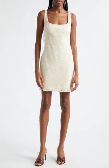 STAUD Textured Cotton Minidress in Ivory at Nordstrom Rack, Size 10