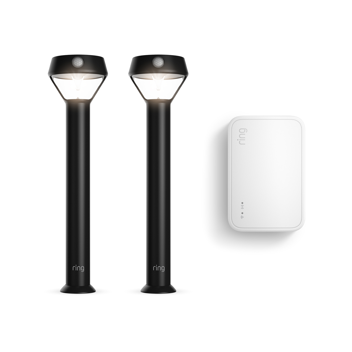 Ring Smart Lighting Solar Pathlight + Bridge (for 2nd Generation) (Solar) in Black | Pack of 2