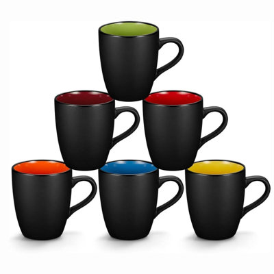AKLOV Porcelain Coffee Mug/brown in Black | 12oz