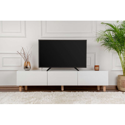 George Oliver Duggan TV Stand/brownEngineered Wood in White | 78"