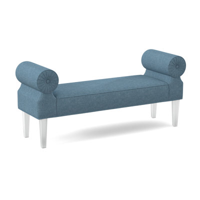 Ambella Ava Bench 27.0 H x 56.0 W x 18.0 D in bluePerformance Fabric in Edworth Ocean Viscose | 27" H X 56" W X 18" D