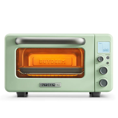 Buydeem Toaster Oven 12.1 H x 15.7 W x 9.3 D in greenStainless Steel in Cozy Greenish | 4 - Slice