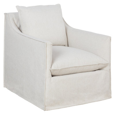 Swivel Chair - Fairfield Chair Cape May Slipcovered Swivel Chair 36.5 H x 30.5 W x 36.5 D in brown in Seal | 36.5" H X 30.5" W X 36.5" D
