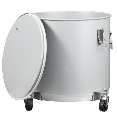 Fashionwu Fryer Grease Bucket, Coated Carbon Steel Oil Filter Pot w/ Caster Base, Oil Disposal Caddy | 8 quarts
