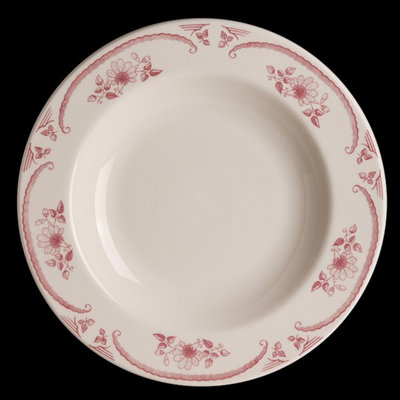 Homer Laughlin AMERICAN ROSE Pasta Bowl brownPorcelain China/All Ceramic in White/Pink | 11" W