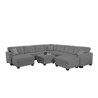 Gray Corduroy Sectional - Legend Furniture 10 - Piece Upholstered Corner Sectional grayCorduroy | 35.4" H X 129.5" W X 129.5" D