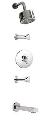 MCN Faucets Thermostatic Complete Shower System in Brushed Nickel