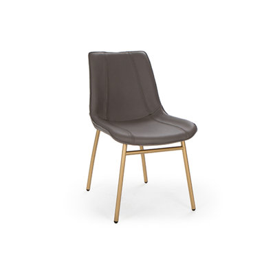 Maria Yee May Leather Side Chair 31.5 H x 19.25 W x 23.5 D in black/blue/brown/gray/green/indigo/pink/red/yellowUpholstered/Genuine Leather