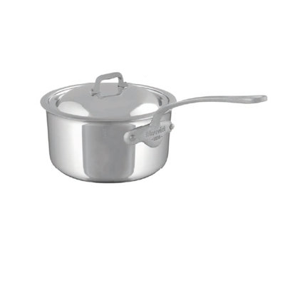 Mauviel M'Cook SB 5-Ply Sauce Pan w/ Brushed Cast Handle, 3.3-Qt gray, Stainless Steel | 3.3 quarts