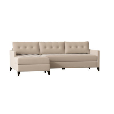 Velvet Lapis/Dark Brown Sectional - Poshbin Jason 100" Wide Cotton Sofa | 34" H X 100" W X 60" D