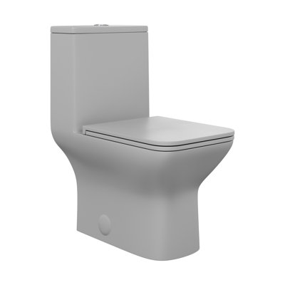 Swiss Madison Carre One-Piece Square Toilet Dual-Flush In Gray1.1/1.6 Gpf 29.92 H x 14.96 W x 14.96 D in gray in Matte
