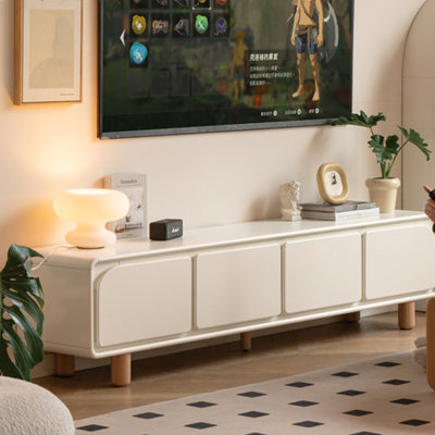 The Invincibles home High-Quality Wood TV Stand whiteWood/Solid Wood in Cream | 78.74"