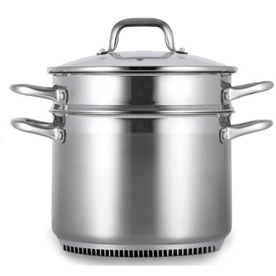 Turbo Pot 8.1-qt. Stainless Steel Stock Pot w/ Lid 9.5 H x 12.0 W in grayStainless Steel in Metal | 9 quarts