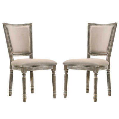 Rosalind Wheeler Set Of 2 Side Chair In Finish 38.0 H x 22.0 W x 25.0 D in brown/grayUpholstered/ in Reclaimed Gray | 38" H X 22" W X 25" D
