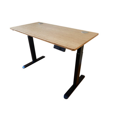Inbox Zero Caravel Bamboo Desktop Standing Desk 48.0 W x 24.0 D in/brownWood/Solid Wood in Black | 48" W X 24" D