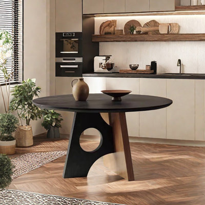 Orren Ellis Pavana/brown/grayWood/Solid Wood in Black | 29.53"H x 39.37"L x 39.37"W