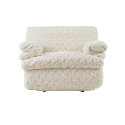 Sofa Chair - Latitude Run® Liyasi Full Compression Sofa Chair w/ Swivel Fabric in White | 35.4" H X 44.1" W X 40.6" D