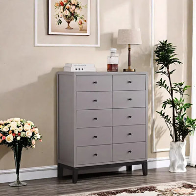 Wu's StylishVault Solid Pine Wood Entryway Cabinet Wood in Gray | 40.9" H X 32.7" W X 13.8" D